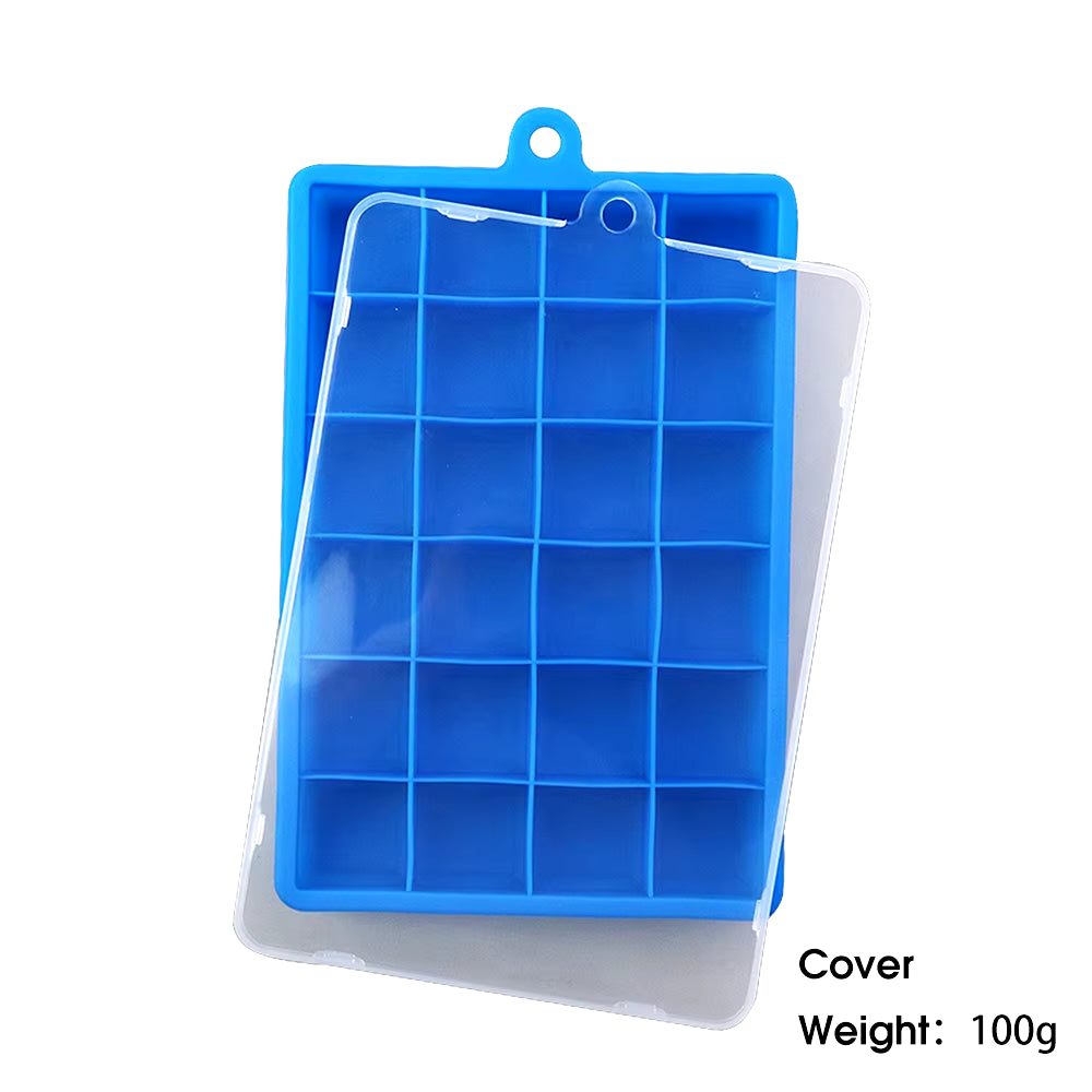 With Lid /No Lid 24-Hole Silicone Ice Tray Square Box Auxiliary Food Puree Cheese Jelly Mold Bar Kitchen Tool Cocktail Cube