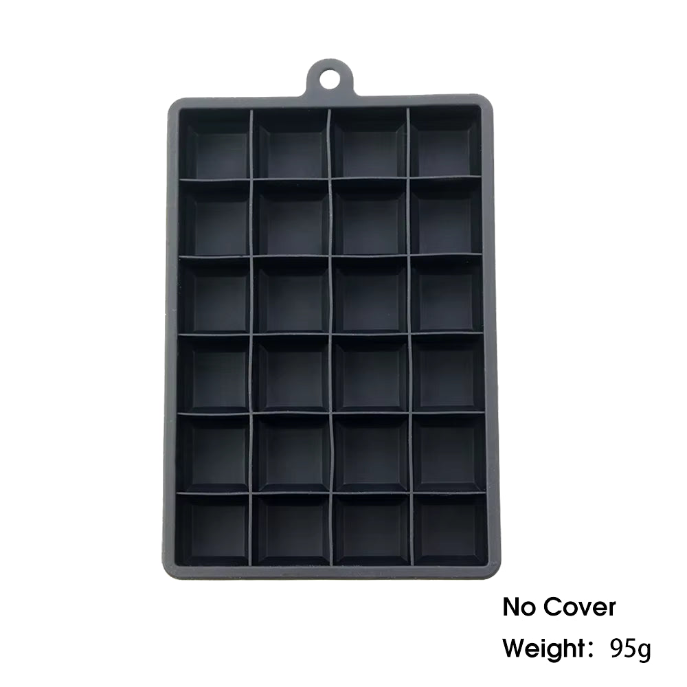 With Lid /No Lid 24-Hole Silicone Ice Tray Square Box Auxiliary Food Puree Cheese Jelly Mold Bar Kitchen Tool Cocktail Cube