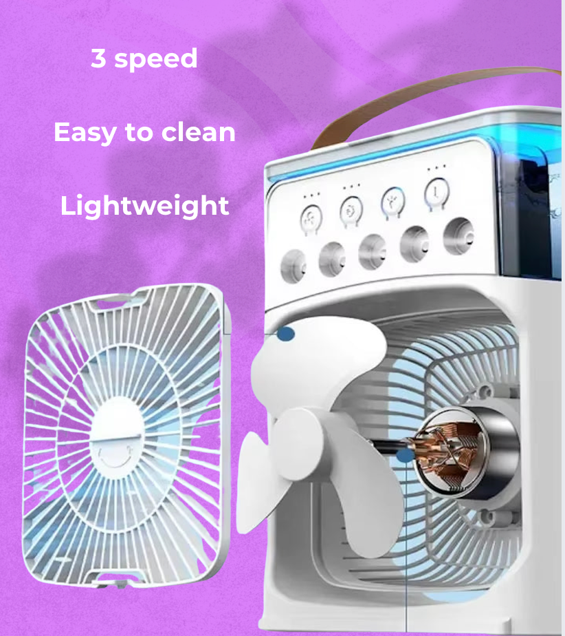 NiftyMist™ 5 in 1 Mini-Fan, Mist and Cooler