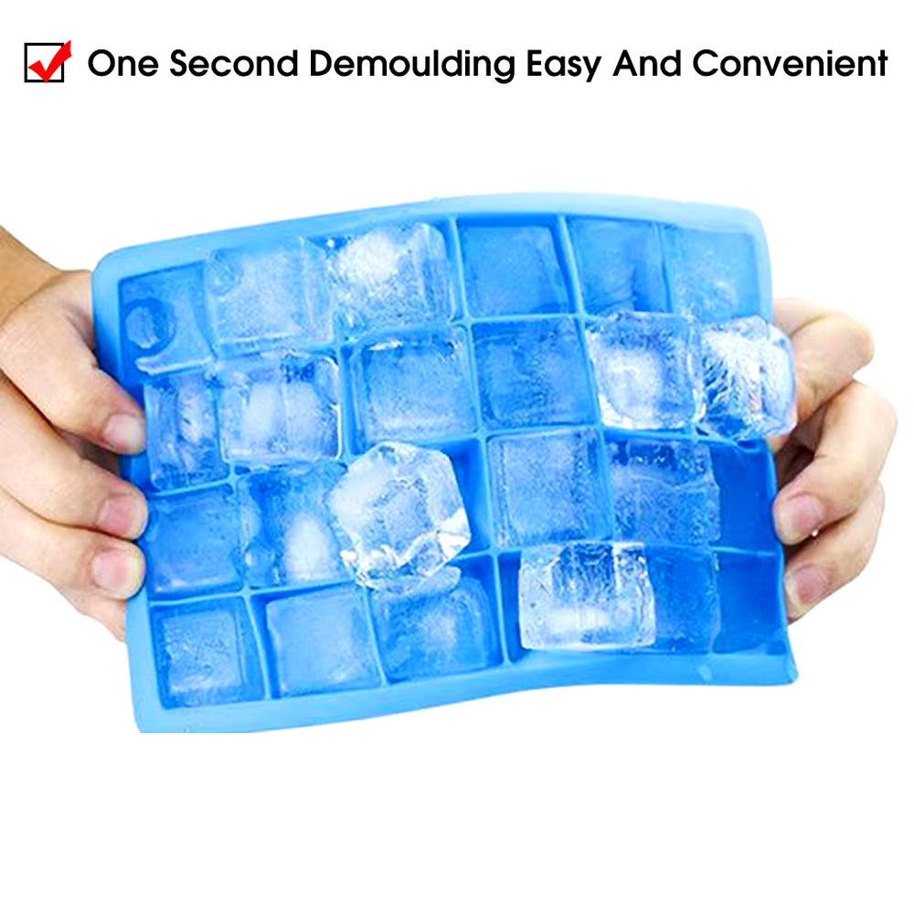 With Lid /No Lid 24-Hole Silicone Ice Tray Square Box Auxiliary Food Puree Cheese Jelly Mold Bar Kitchen Tool Cocktail Cube
