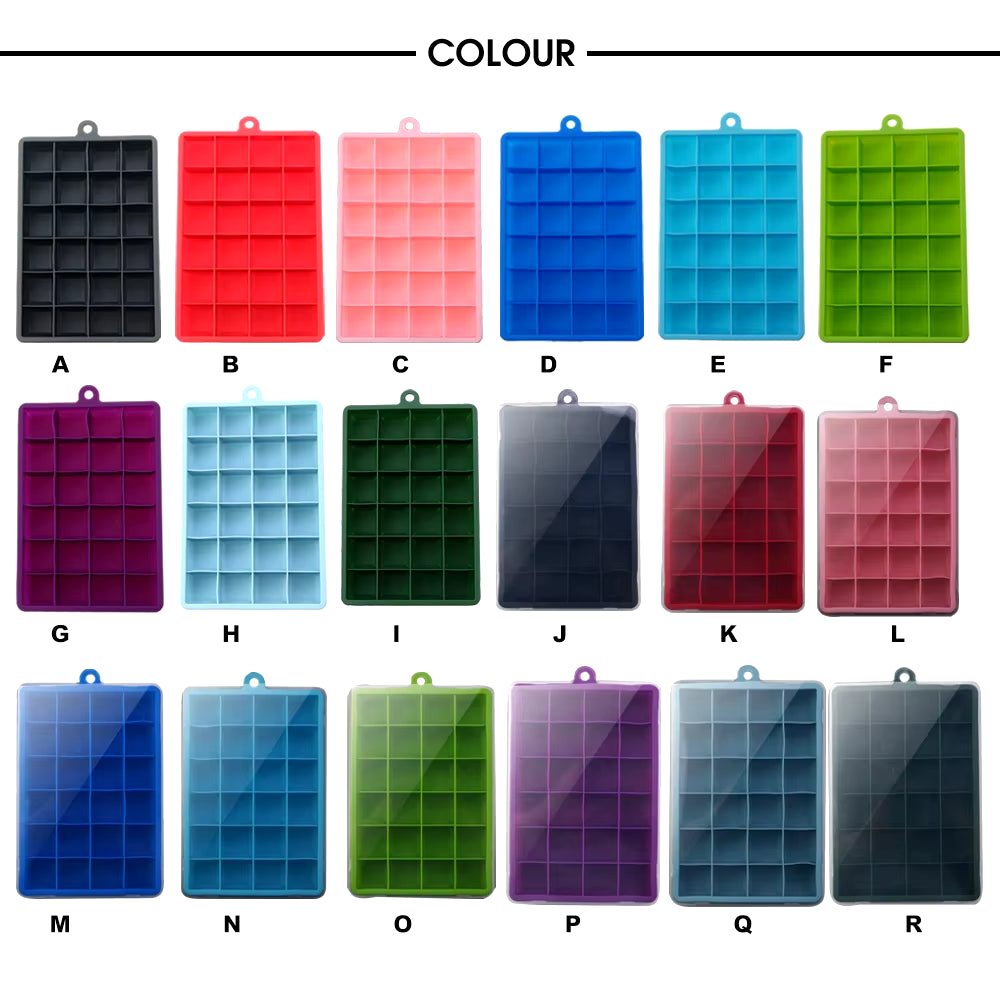 With Lid /No Lid 24-Hole Silicone Ice Tray Square Box Auxiliary Food Puree Cheese Jelly Mold Bar Kitchen Tool Cocktail Cube