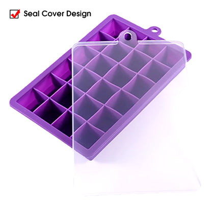With Lid /No Lid 24-Hole Silicone Ice Tray Square Box Auxiliary Food Puree Cheese Jelly Mold Bar Kitchen Tool Cocktail Cube