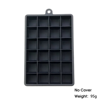 With Lid /No Lid 24-Hole Silicone Ice Tray Square Box Auxiliary Food Puree Cheese Jelly Mold Bar Kitchen Tool Cocktail Cube